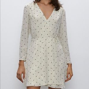 BABATON Cream Crescent Moon Wrap Dress